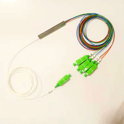 Type en acier de tube de FTTH 1x4 diviseur optique de PLC de fibre avec du Sc/connecteur de RPA